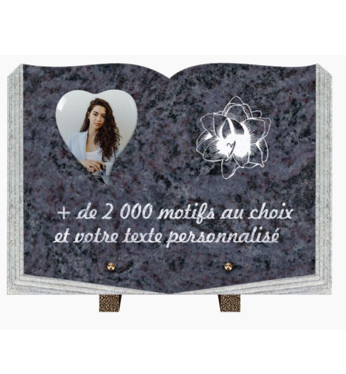 Plaque funéraire personnalisable livre 35x25cm