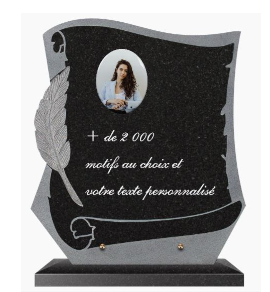Plaque funéraire personnalisable parchemin 40x35cm