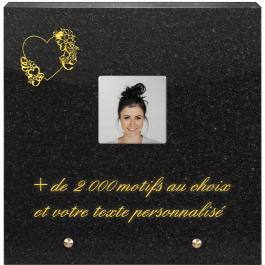 Plaque funéraire personnalisable rectangle 23x23cm