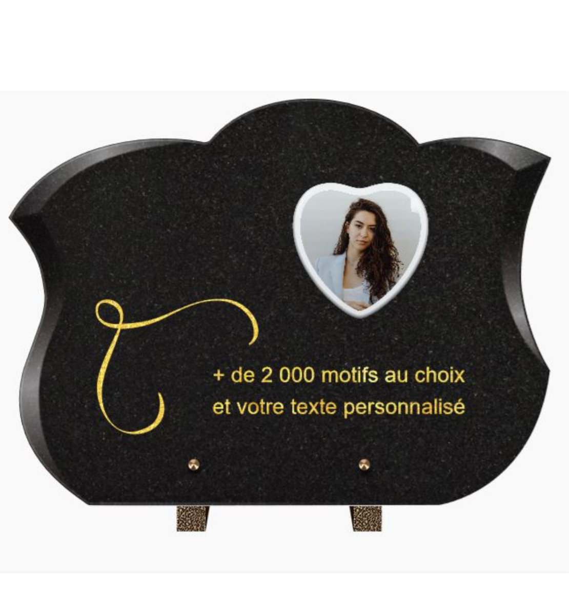 Plaque funéraire personnalisable rectangle-chanfreine 40x30cm