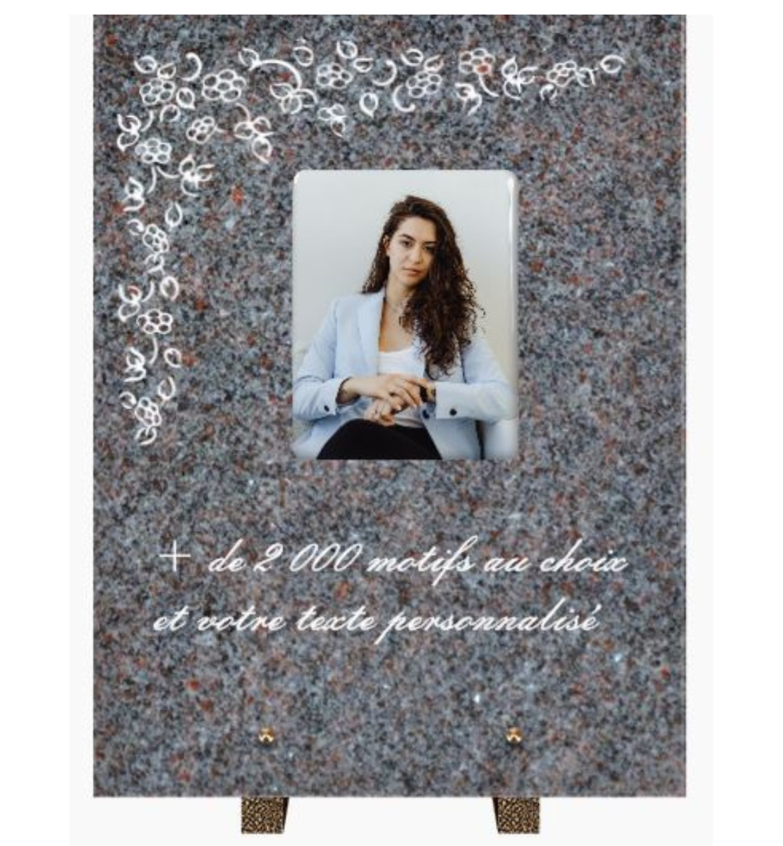 Plaque funéraire personnalisable rectangle-verticale 30x40cm