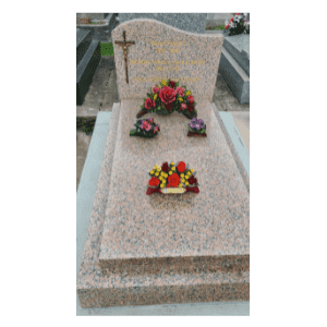 Monument Miroda avec stèle en Rose Porino, cimetière dans le Val de Marne (94)